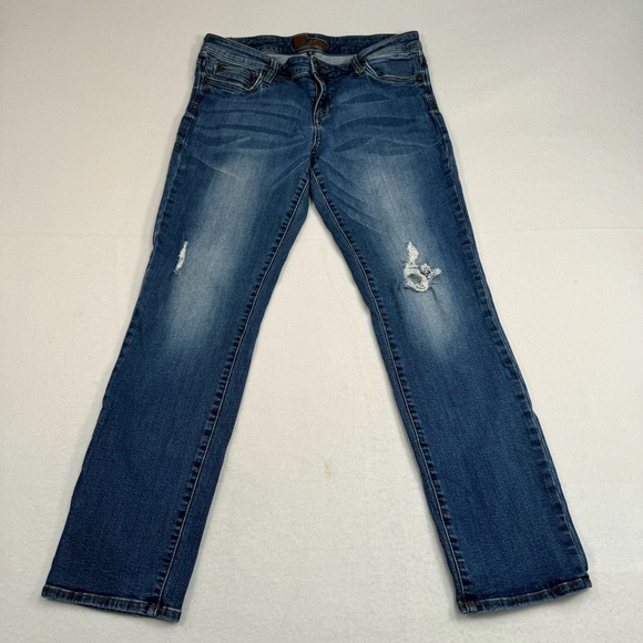 Kut From The Kloth Straight Leg Jeans Womens Size 12 Mid Rise Dark Wash - Picture 2 of 14
